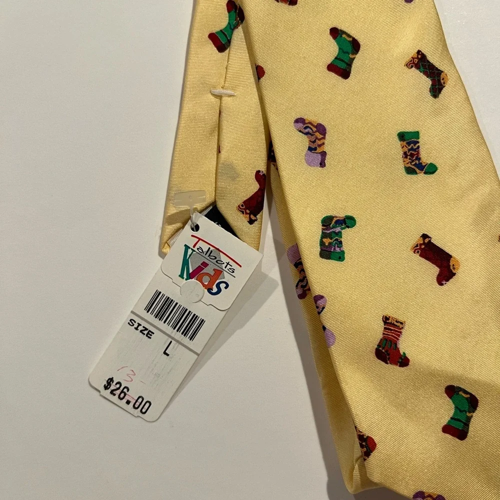 NWT Talbots Kids Yellow Tie with Colorful Stockings